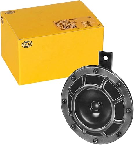 HELLA 003399061 Bocina de tono bajo Supertone de 24 V con parrilla protectora negra, bocina individual