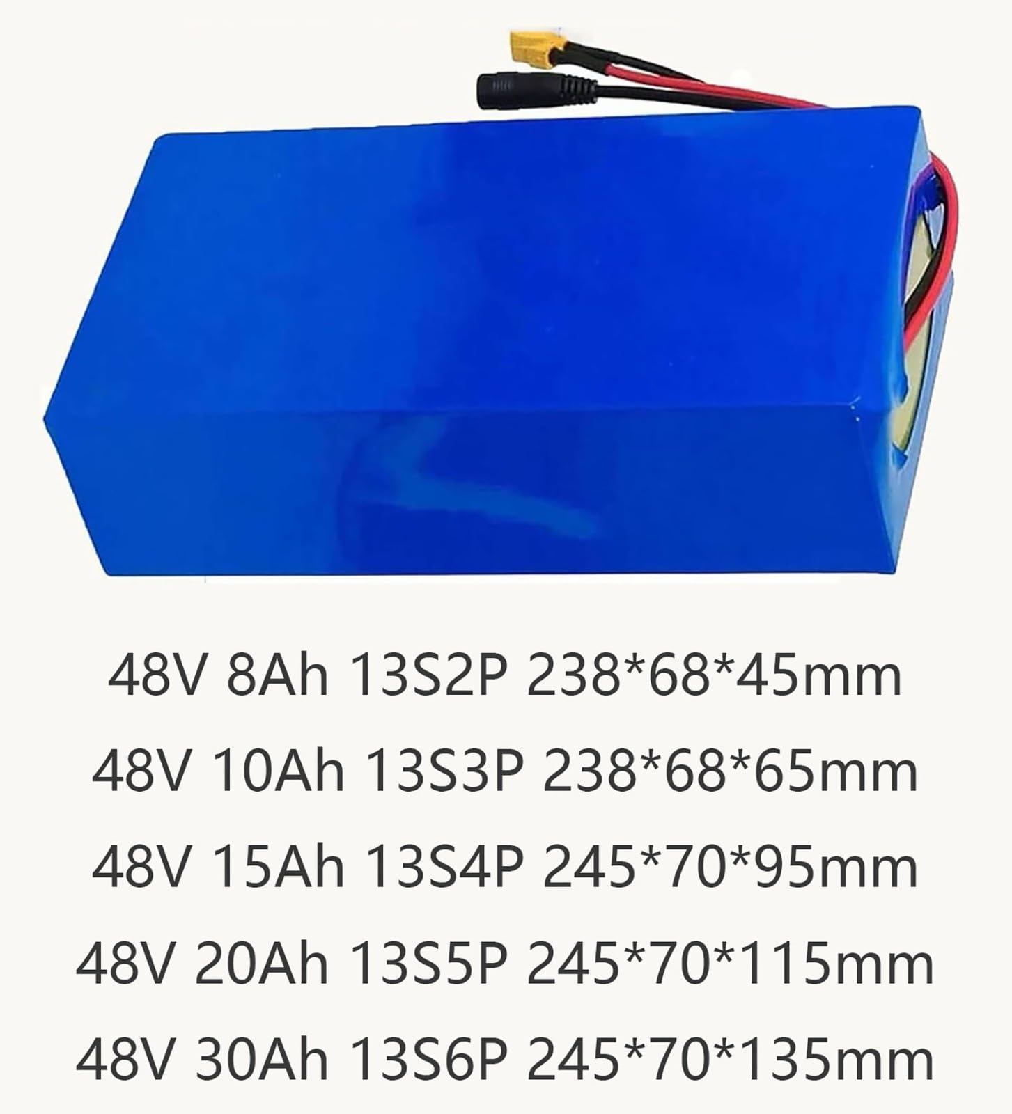 48V 8Ah 10Ah 15Ah 20Ah 30Ah Bateria para Bicicleta Electrica, 48V Batería Ebike Batería De Alta Potencia con Cargador Y BMS para 200W-800W Motor