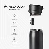 Vista 3 de Simple Modern Mesa Loop Water Bottle with Covered Straw and Handle 24oz Cup Holder Friendly Insulated Stainless Steel Bottles for Travel, Sports