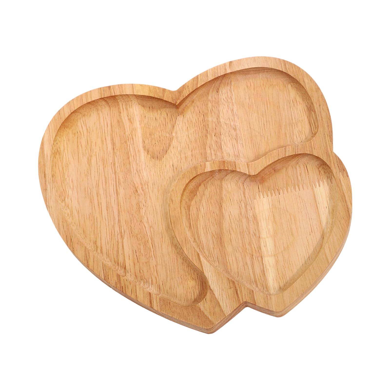 LUCKGONI Unique Heart Shape Rubberwood Serving Tray Suitable for Elegant Dessert Presentation for Home and Restaurant Setting