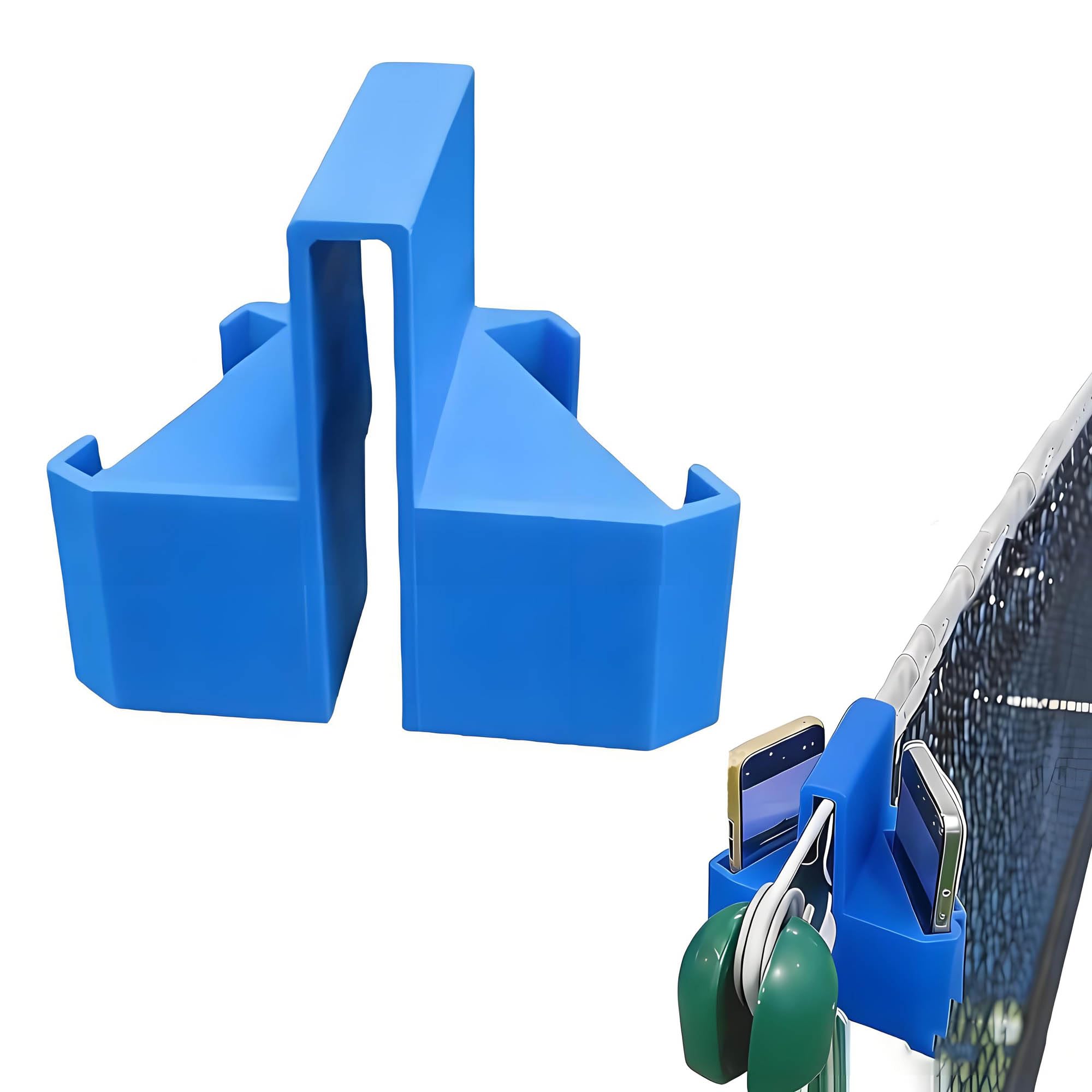 CHENNAN Supporto per cellulare con rete da tennis, supporto per cellulare con stampa 3D, compatibile con due smartphone, ideale per l'allenamento di tennis, pickleball, pallavolo