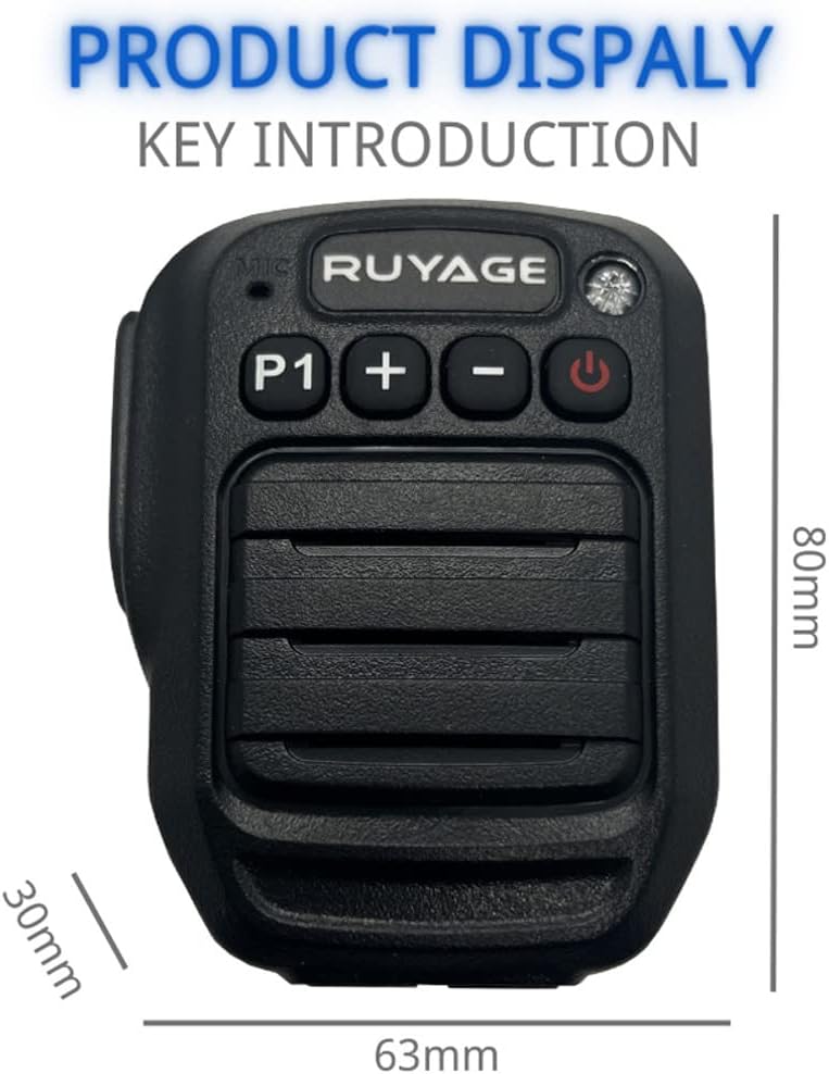 HB980 Bluetooth 5.2 Wireless Remote Shoulder Speaker Microphone Waterproof IP66 Mic PTT for Cellphone Mobile Phone Zello ZelloWork Kodiak AZETTI APP (Mic Only)