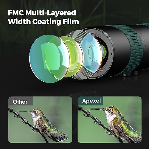 Miniatura 4 de XXXDXDP 8-24x30 Zoom Telephoto Lens Monocular Monocular Long Range Powerful Foldable Telescope for Smartphones Camping (Size  Lens with Tripod)