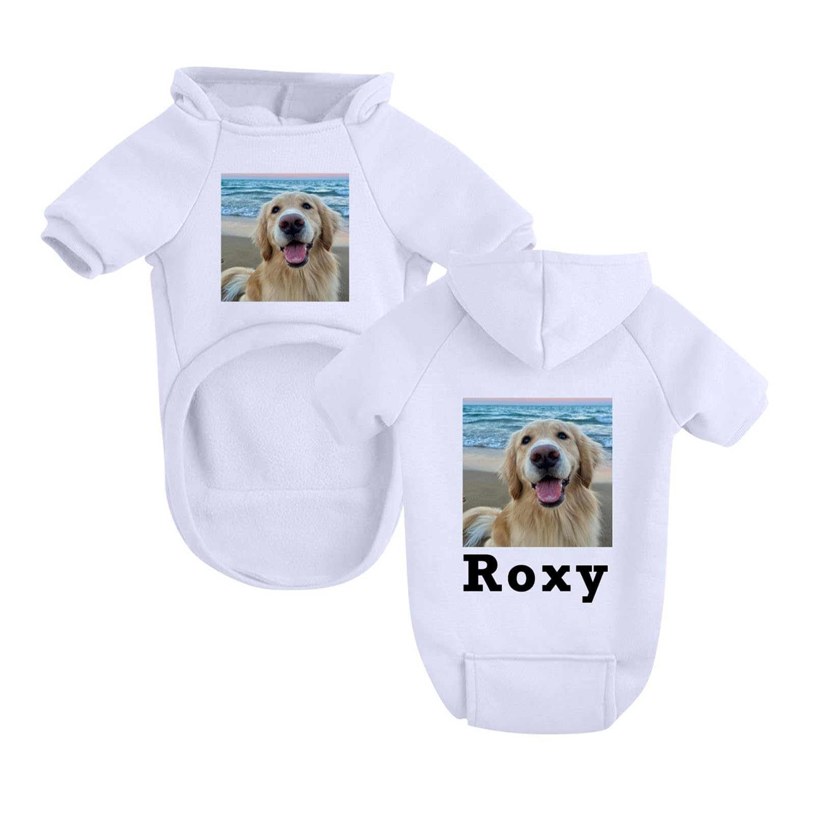 Dog Hoodie Custom Sweatershirts for Small/Medium Pets Personalised Photo/Text Dog Jumper Soft All-Season Pet Clothes 18 Colours
