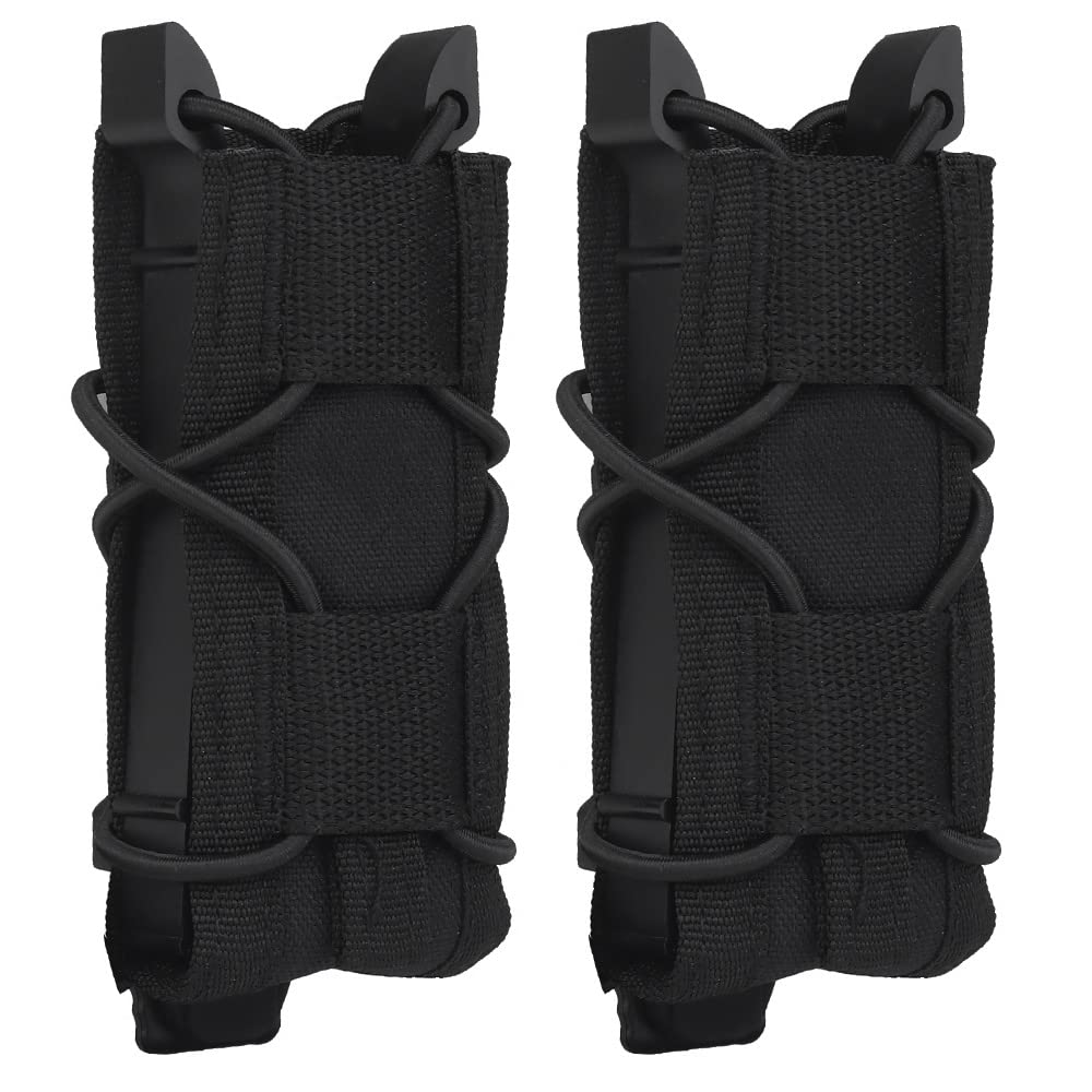 2 Pack Pistol Mag Pouch 9MM Magazine Pouch for Glock 17 19 26 27 43 Magazine Holder for Molle System and Waist Belt