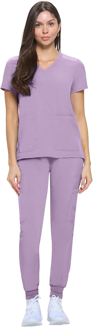 Natural Uniforms Womens Essential Cool Stretch Jogger Scrub Set with Regular and Petite Sizes