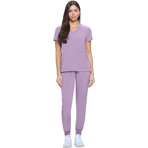 Natural Uniforms Womens Essential Cool Stretch Jogger Scrub Set with Regular and Petite Sizes