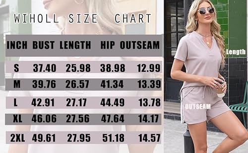 Wiholl Jogger Sets For Women Set 2 Piece Outfits Tracksuit Plus Size Black Xxl #TOP4