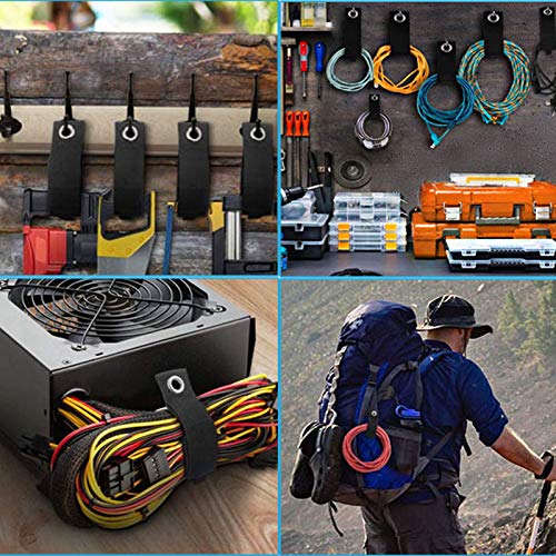 Zkptops 12PC ZHONGXING BANGDAI 12 Pack Extension Cord Holder Organizer Large 13 Inch (Unfolded) Cable Strap Wrap Heavy Duty Hoop And Loop Hanger Organizer Garage Organization And Storage thumb #5