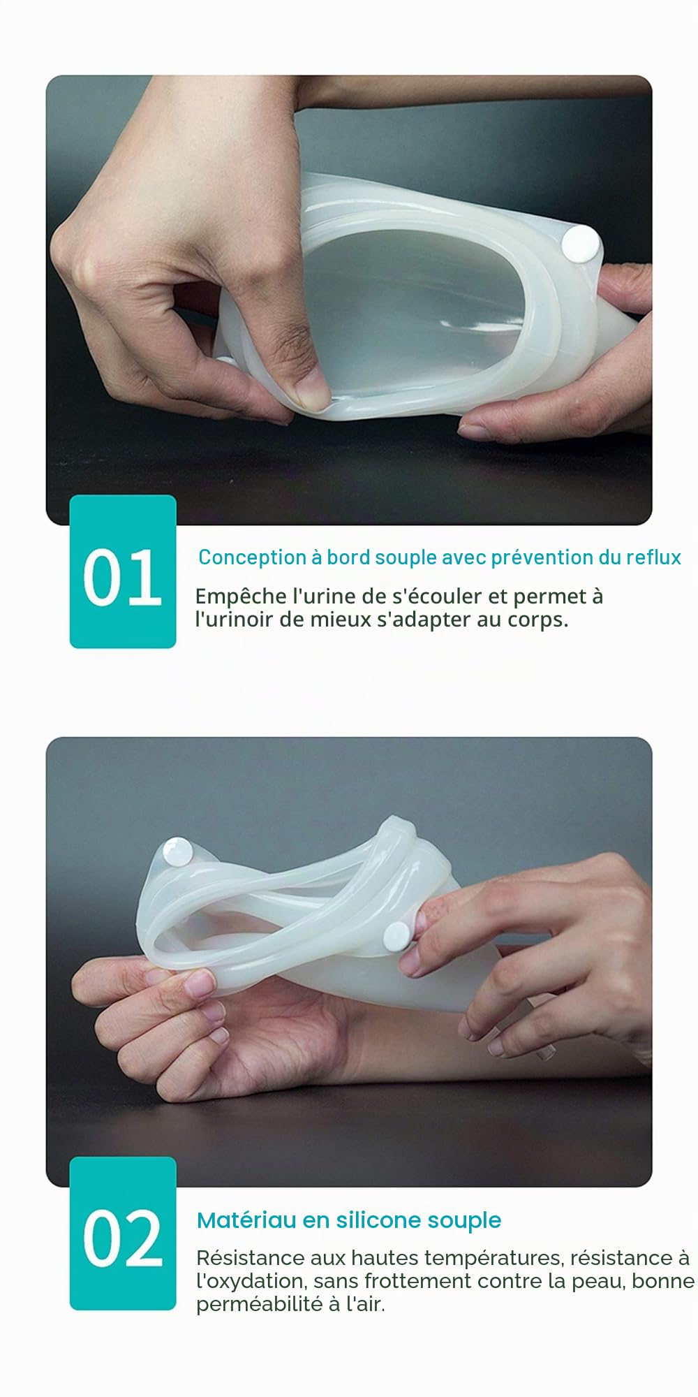 Sac d'urine réutilisable pour homme et femme, collecteur d'urine, urinoir en silicone, adultes, homme, femme, sac à pipi âgé, urinoir avec sacs d'urine, utilisation en extérieur (Elderly Men Type)