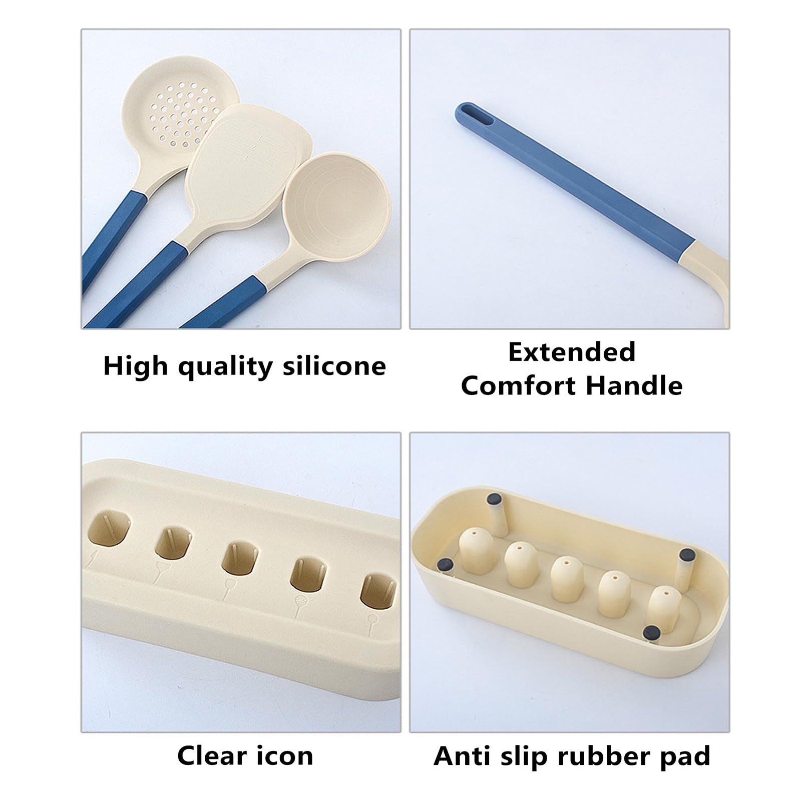 6 Stück Küchenhelfer Set, Silikon Küchenset Küchenutensilien,Antihaft Hitzebeständiger Kochbesteck Kochutensilien Set Für Kochen, Gesund, Leicht Zu Reinigen