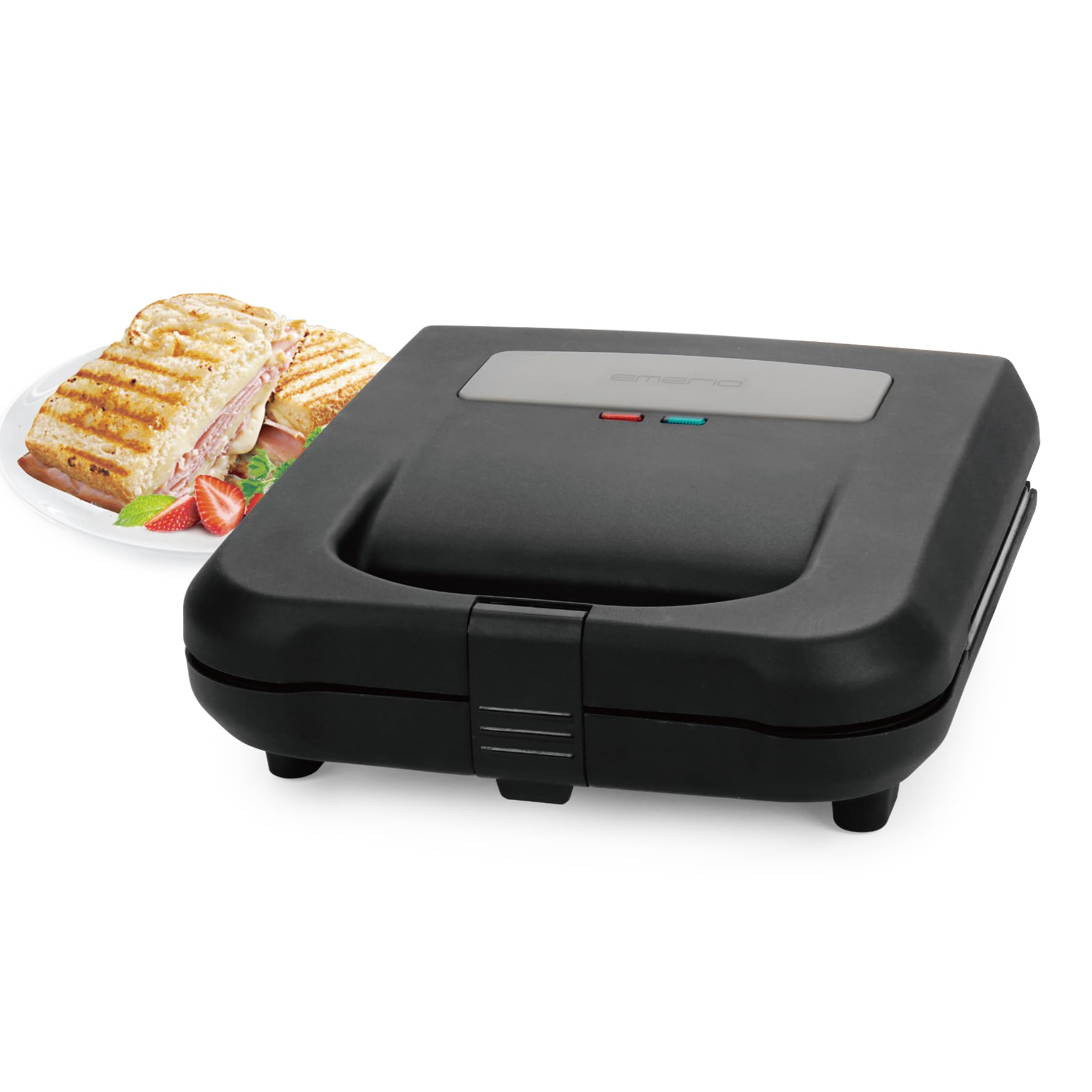 Emerio Paninigrill - Paninigrill | Made in Europe | Rivestimento antiaderente senza BPA e PFAS di ILAG (Xeradur 2) | realizzato in circa il 70% plastica riciclata, molto sostenibile, 700 W | ST-130038