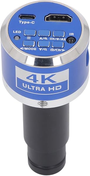 aqxreight Kamera mikroskopowa HD 4K z adapterem soczewki montażowej typu C i 0,5x C Multimedia (wtyczka europejska)