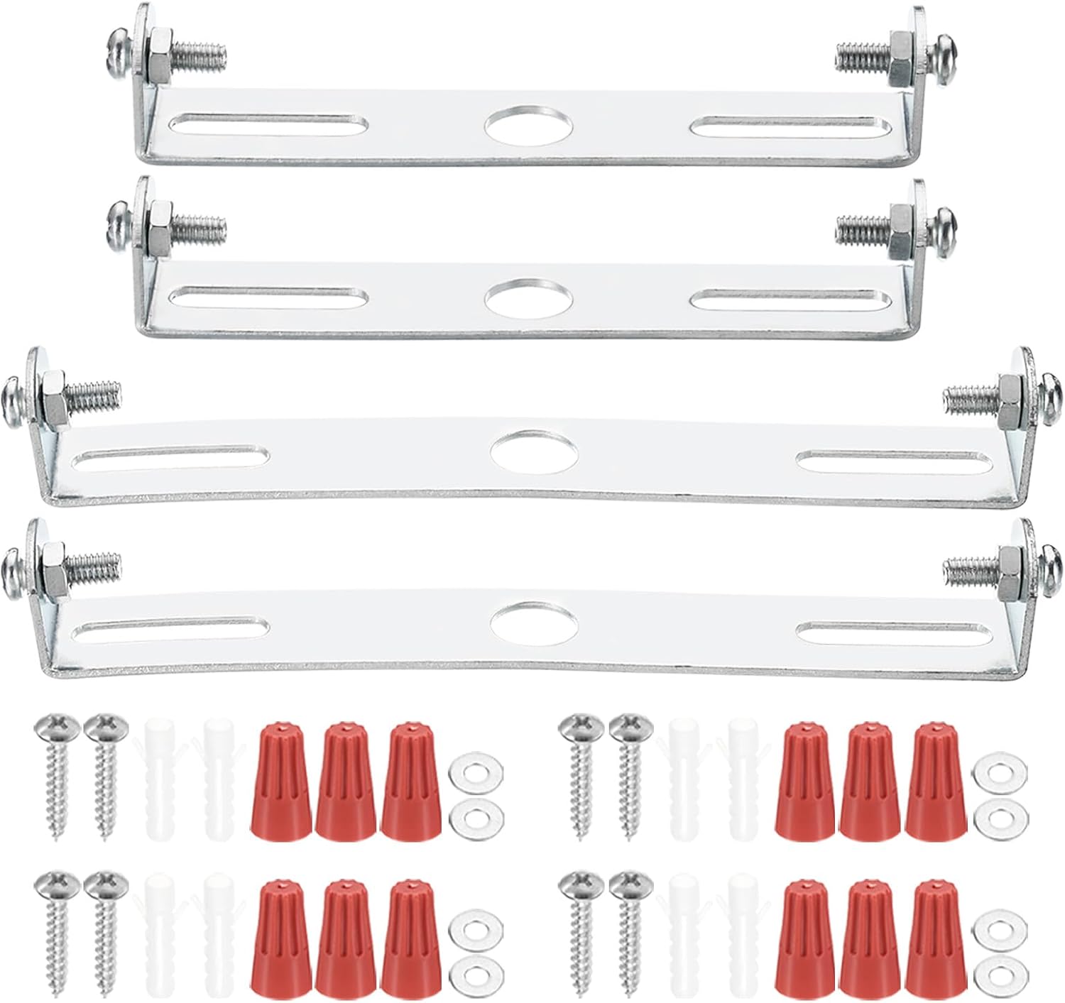 PATIKIL 95mm(3.74"), 120mm(4.72") Universal Light Fixture Mounting Bracket Kit, 4 Set Light Crossbar Ceiling Light Plate with Screw for Wall Light Ceiling Light Pendant Chandelier