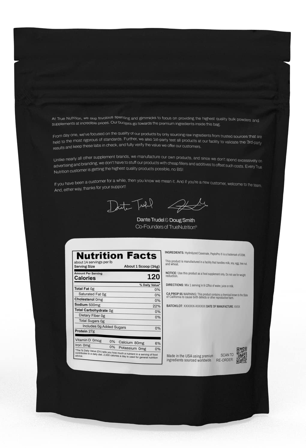 True Nutrition Hydrolyzed Caseinate Protein Powder, Unflavored, 1lb — Amazon image 2