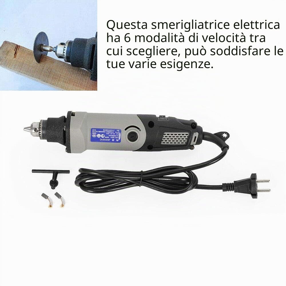 Elettrico Multitool Trapano Macchina Rettificatrice Strumento di Incisione Taglio Rettifica Lucidatura 6 Modalità di Velocità