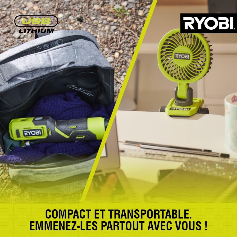RYOBI - Taglierina a filo caldo 4V USB al litio - 450°C - Viene fornita con 5 accessori - Cavo USB-C & 1 batteria 4V 2,0Ah USB al litio - RHC4-120G