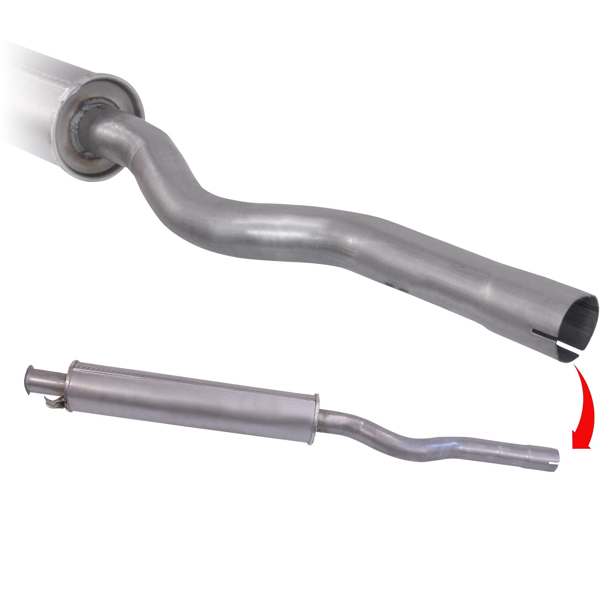 BESTPRICE 1x Silenziatore centrale Compatibile con AUDI 80 B4 Avant (8C5), 80 B4 Notchback (8C2)