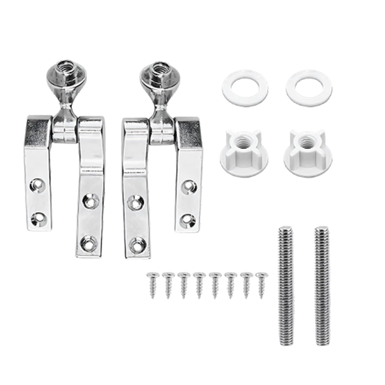 Jiingekk Multicolor Complete Toilet Hinge Repair Set Contains 2 Metal Hinges 8 Screws & All Necessary Mounting Parts For Secure Installation Heavy Duty Toilet Seat Hinge Set With Mounting Hardware For Secure Installation