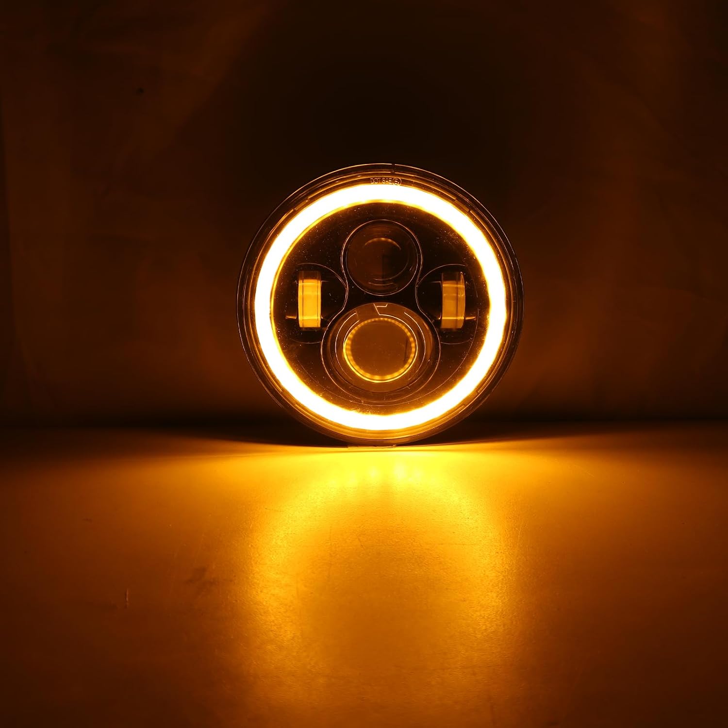 Willpower 7 inch Round LED Halo Headlights with Amber Turn Signal Light DOT Approved, White DRL High/Low Beam Headlight Compatible with 2007-2018 Wrangler JK JKU LJ TJ Sahara Motorcycle