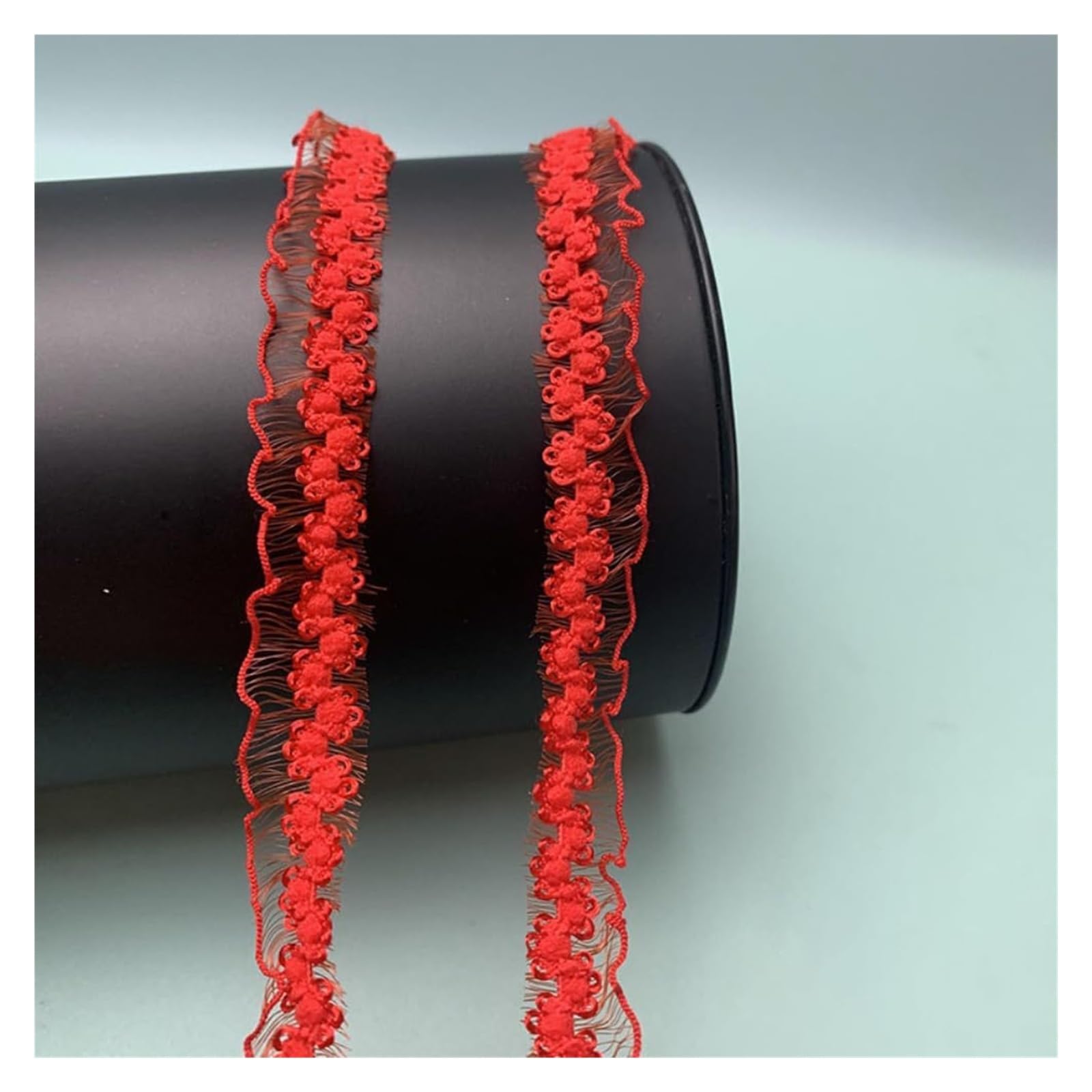 Spitzenband Spitzenstoff Elastisch Spitzenband Spitzenborte Dekoration für Verpackung Scrapbooking Hochzeit Nähen (Rot)