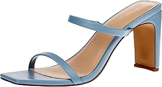 The Drop Women's Avery Square Toe Two Strap High Heeled Sandal
