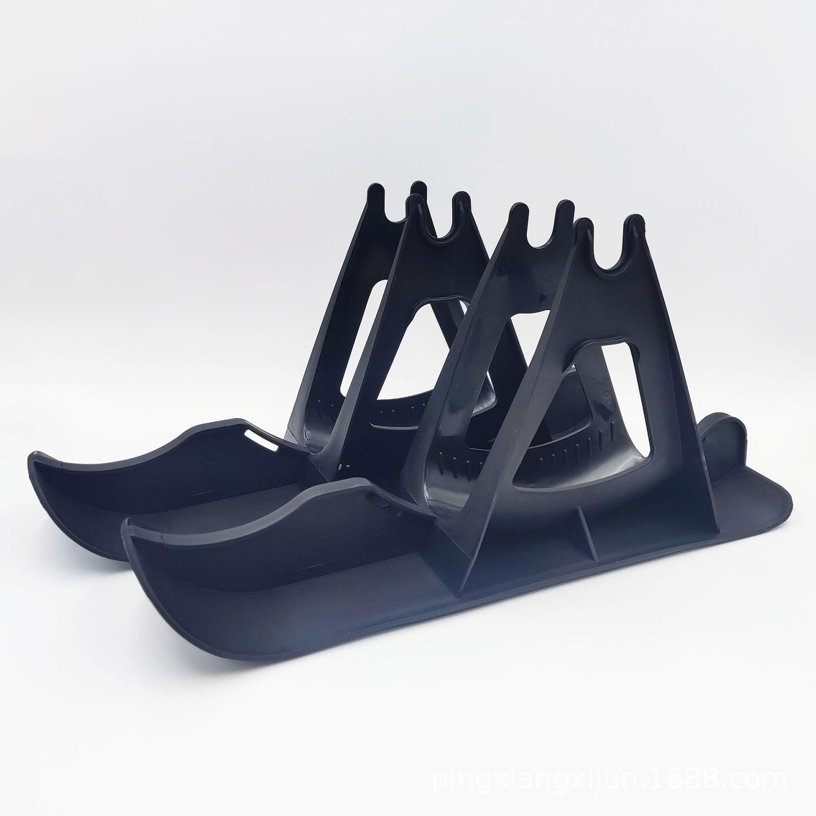 Fenteer Ski Sled Ensemble Universel pour Trotteurs Enfants Attache Planche à Neige Vélos Traîneau Résistant pour Chariot de Golf Support Parking Winter en PP, Noir
