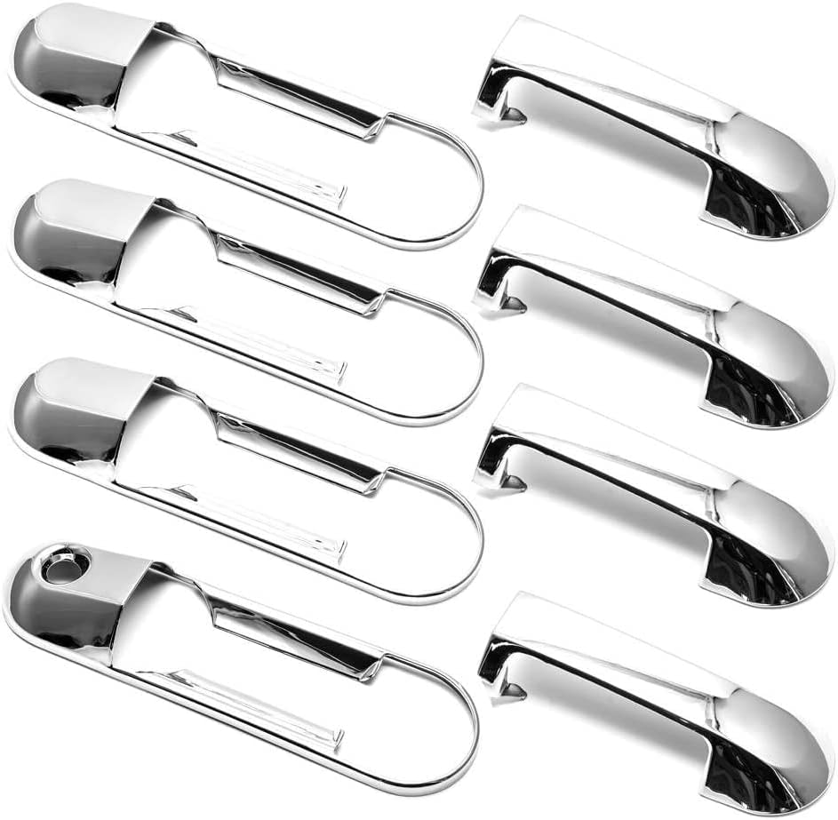 Ormax Triple Chrome Plated Door Handle Covers Without Passenger Keyhole for Ford Explorer 2002-2010/Explorer Sport Trac 2007-2010 / Mercury Mountaineer 2002-2010 / Lincoln Aviator 2003-2005