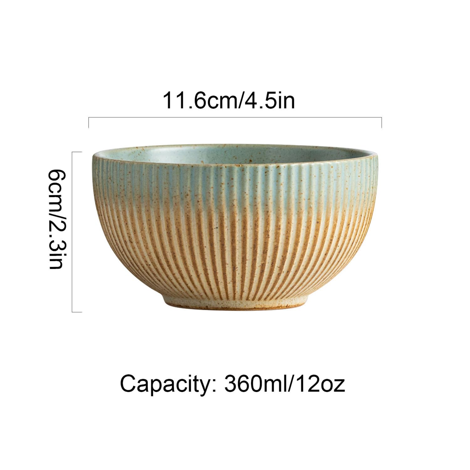 Set di 4 ciotole ceramica cereali 12 once, ciotole stile giapponese cucina