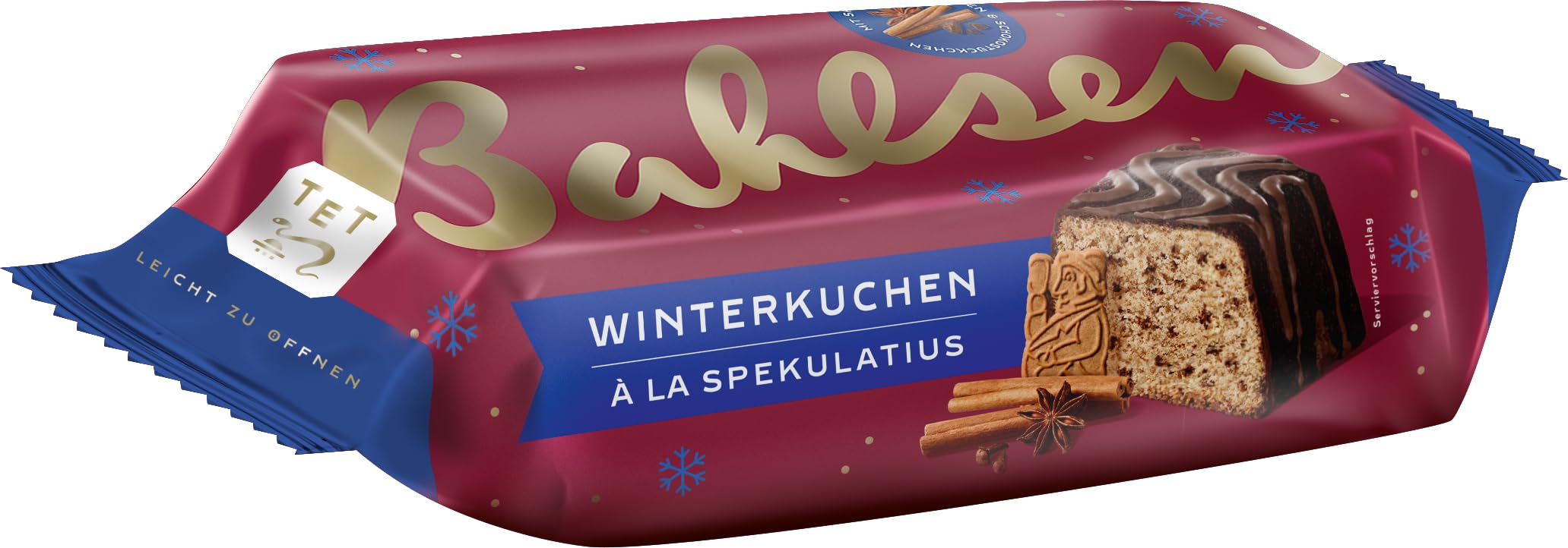BAHLSEN Winterkuchen à la Spekulatius - 1er Pack - Rührkuchen mit Spekulatiusgewürzen und Schokoladenstückchen (1 x 350 g)