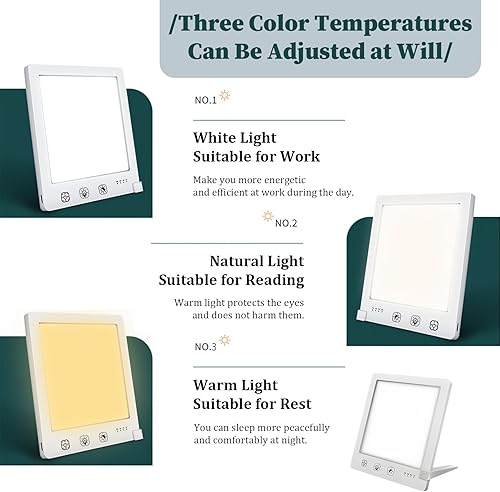 Miniatura 5 de Lumo Therapy Lamp, UV-Free LED, Adjustable Brightness, Wake Up Light & Daylight for Home Office Desk and Bedside