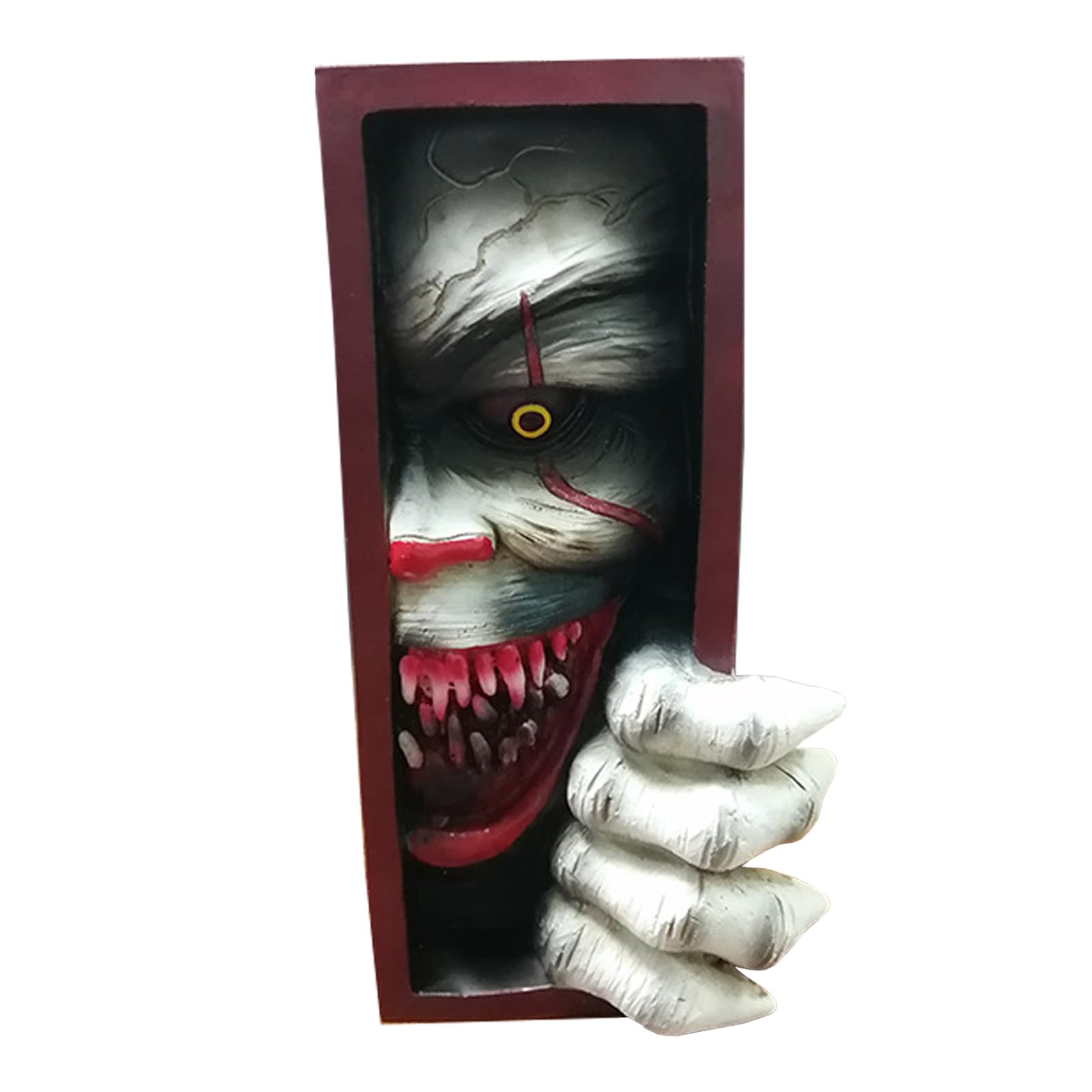 1 PCS Halloween Peeping Bookend Golden Clown Resin Sculpture Realistic Peeps Bookshelf Decoration for Decorating Bookshelves Desks Offices (The Reclaiming Clown)