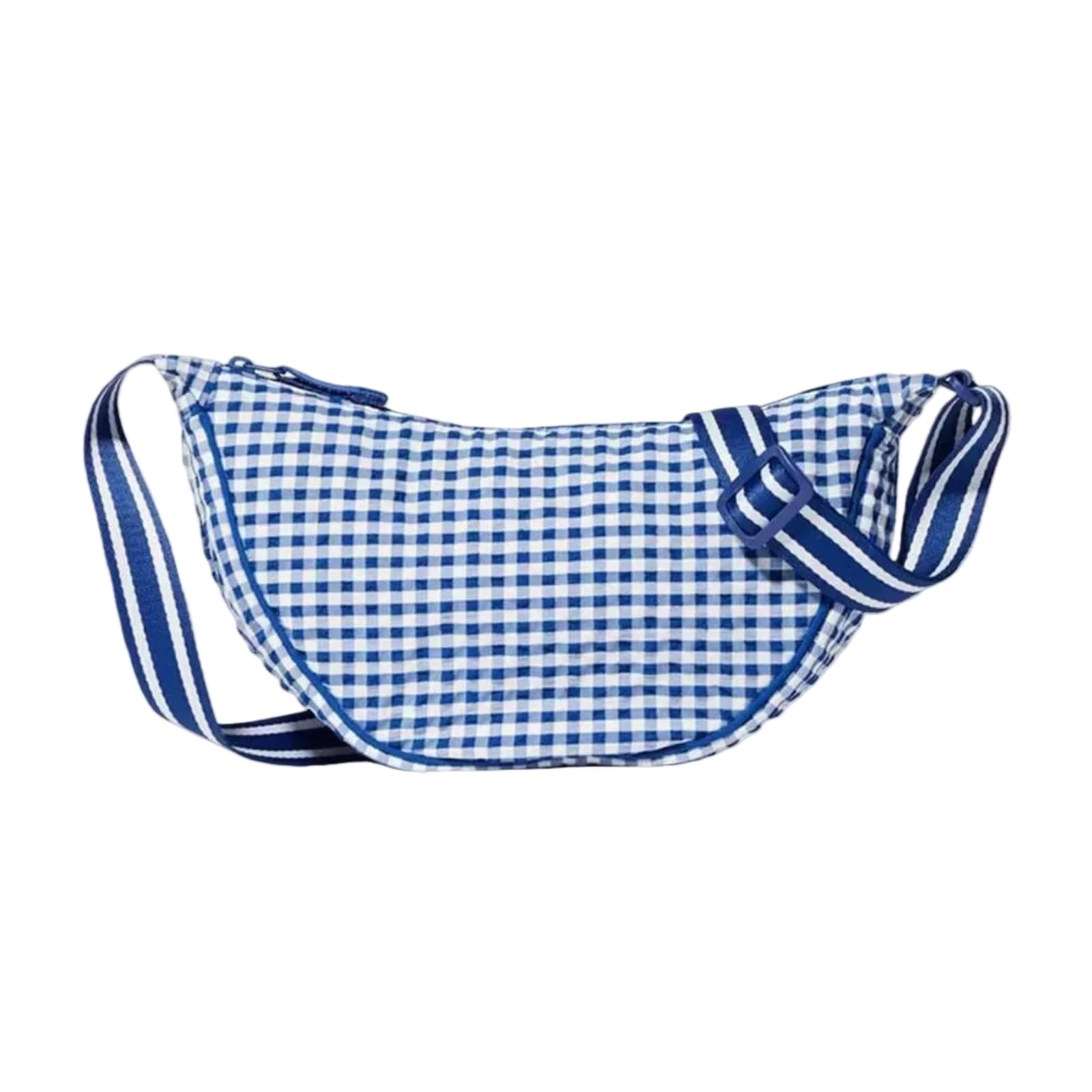 XYNM Crossbody Bag Women's Versatile Gingham Nylon Simple Design Adjustable Strap Underarm Travel Hobo Handbag-blue