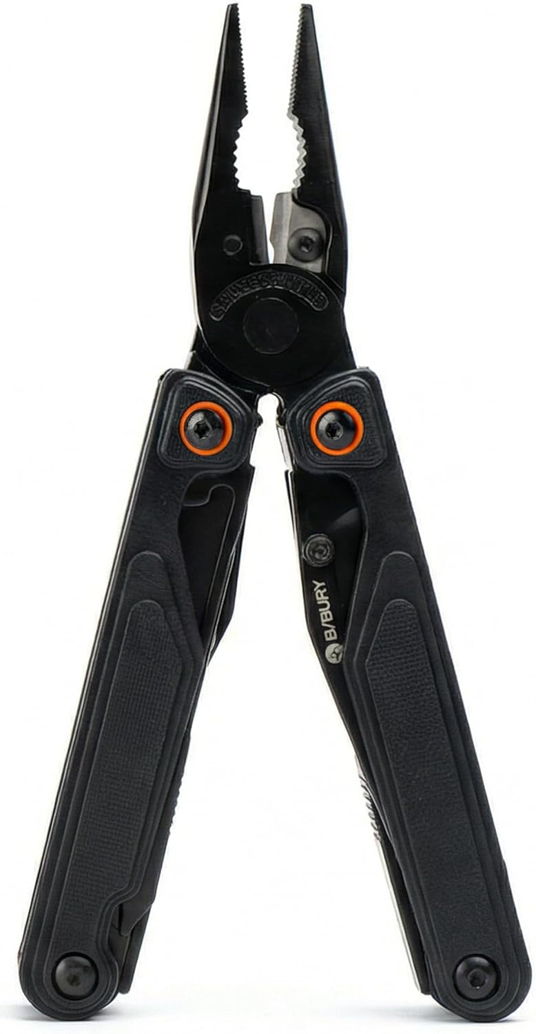 BIBURY Multitool BI2048B with G10 Handle, 19-in-1 Multi Tool Pliers with Replaceable Wire Cutters, Full-Size Scissors, Foldable Multitool with Screwdriver for Outdoor, Survival, Camping, Hiking,Repair