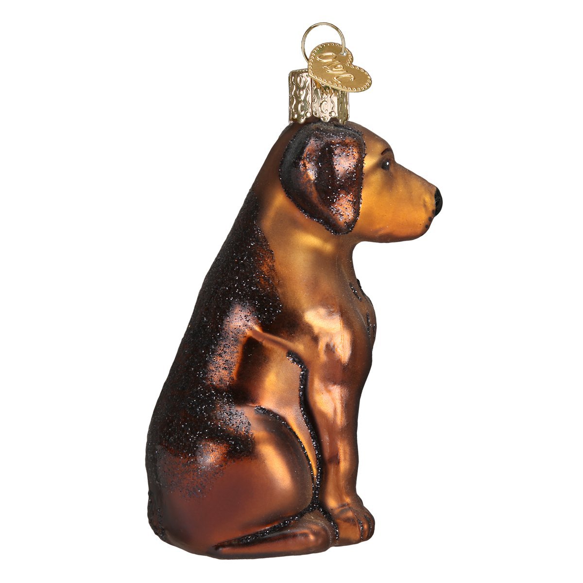 Old-World Christmas Glass Blown Ornament with S-Hook and Gift Box, Variety Animal Collection (Chocolate Labrador, 12387)