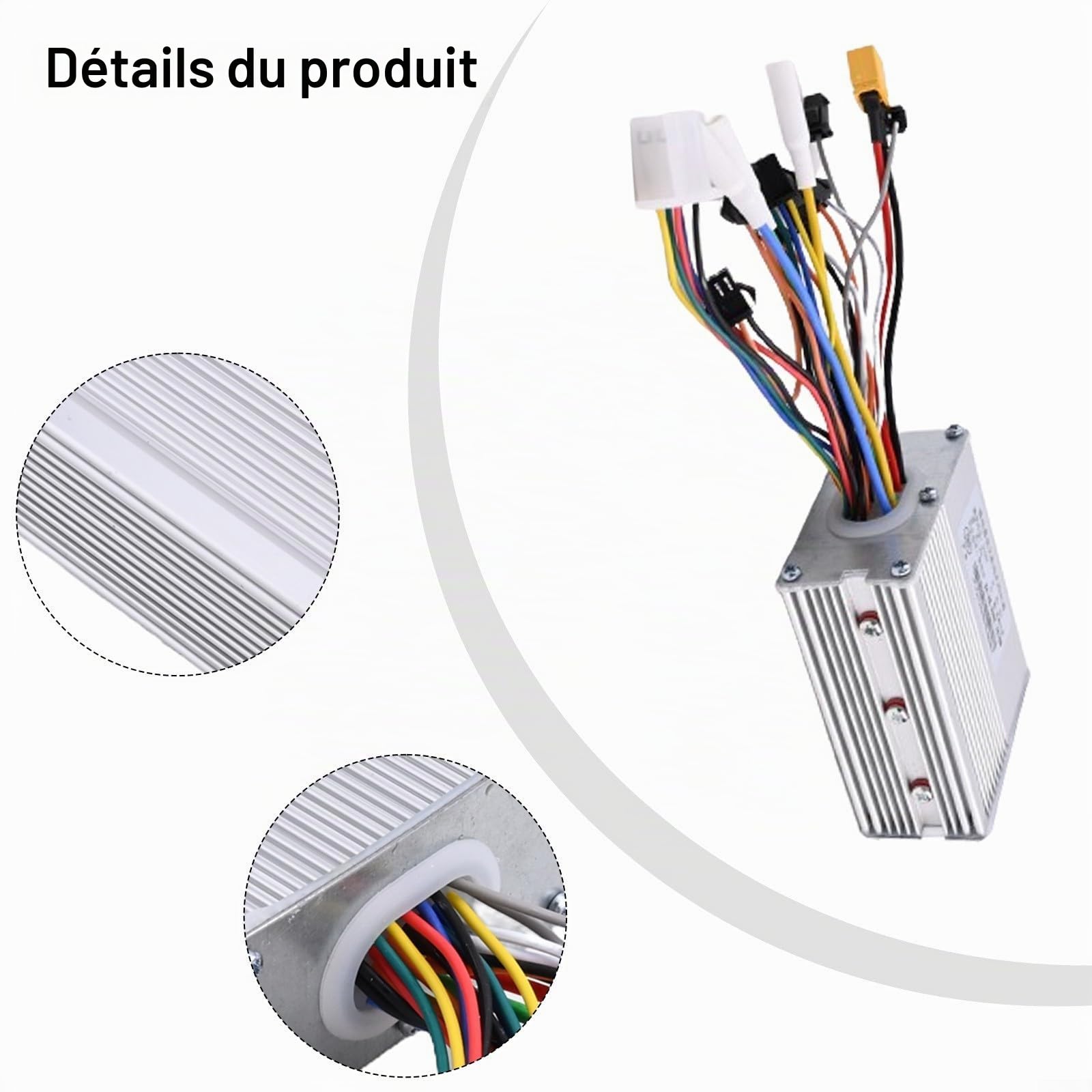 Contrôleur de scooter électrique haute performance pour moteurs sans balais, prend en charge les options de tension de 36 V à 60 V