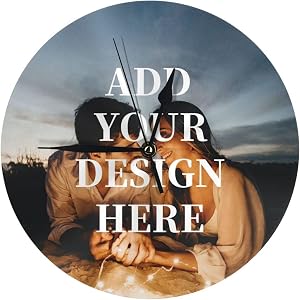 Personalized Photo Wall Clock Custom Wall Clocks Home Decor | Design Your Own Photo Picture Logo Name Best Gift for Living Room Bathroom Home Family Friend Birthday