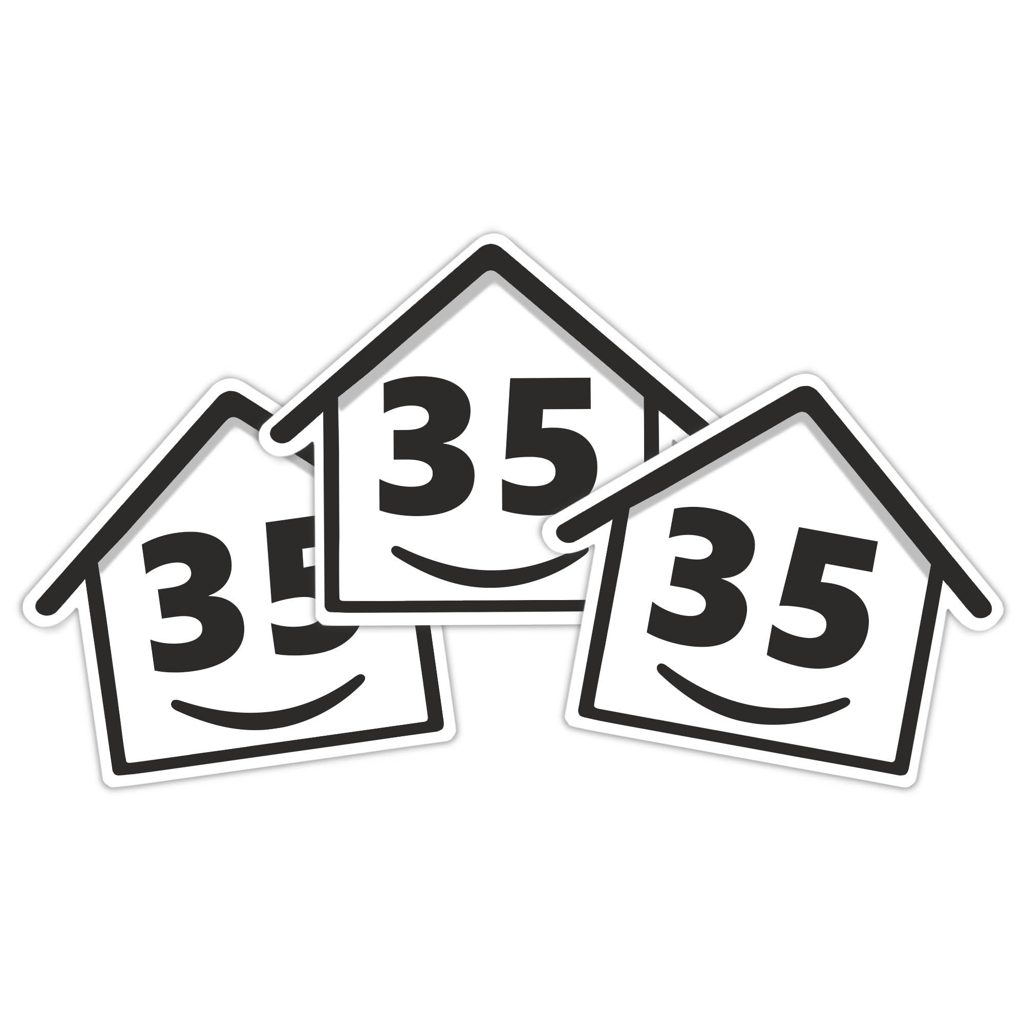 3 x Bin Numbers for Wheelie Bins, 1-99, 15cm ‘Happy House’ Design Dustbin Stickers, Easy Application Stick On Number Stickers - Weatherproof Self Adhesive Vinyl, Black (21) — view 53
