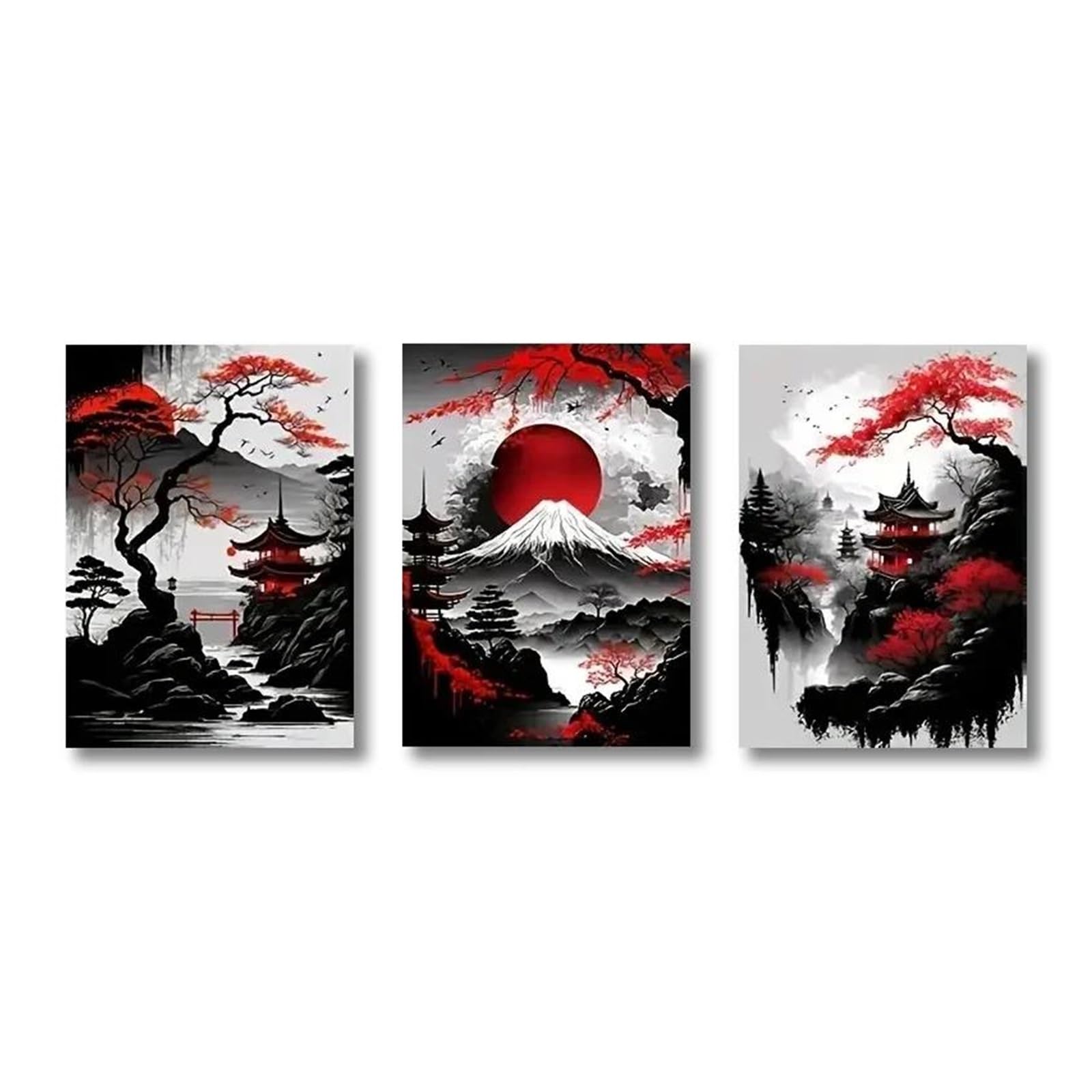 Tableau Déco Nature pour habiller un mur vide avec un triptyque d'encre vintage