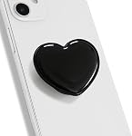 On The Grip Macaron Heart Cellphone Grip (Adhesive Type, Black)