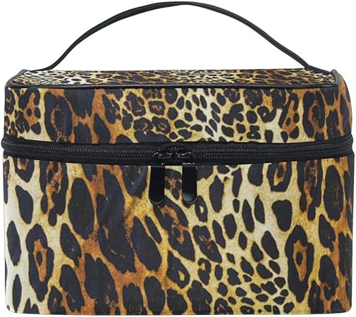 Amazon Uooya ヒョウ柄 動物柄 おしゃれ メイクボックス 大容量 持ち運び メイクポーチ 人気 小物入れ 通学 通勤 旅行用 プレゼント用 Uooya メイクボックス 通販