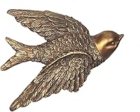 Vista 1 de S-MANTIS Escultura de Pared Vintage, Arte de Pared de Frontón Antiguo para Pasillo, Pájaro Pintado a Mano con Exquisitos Detalles de Alas y Plumas