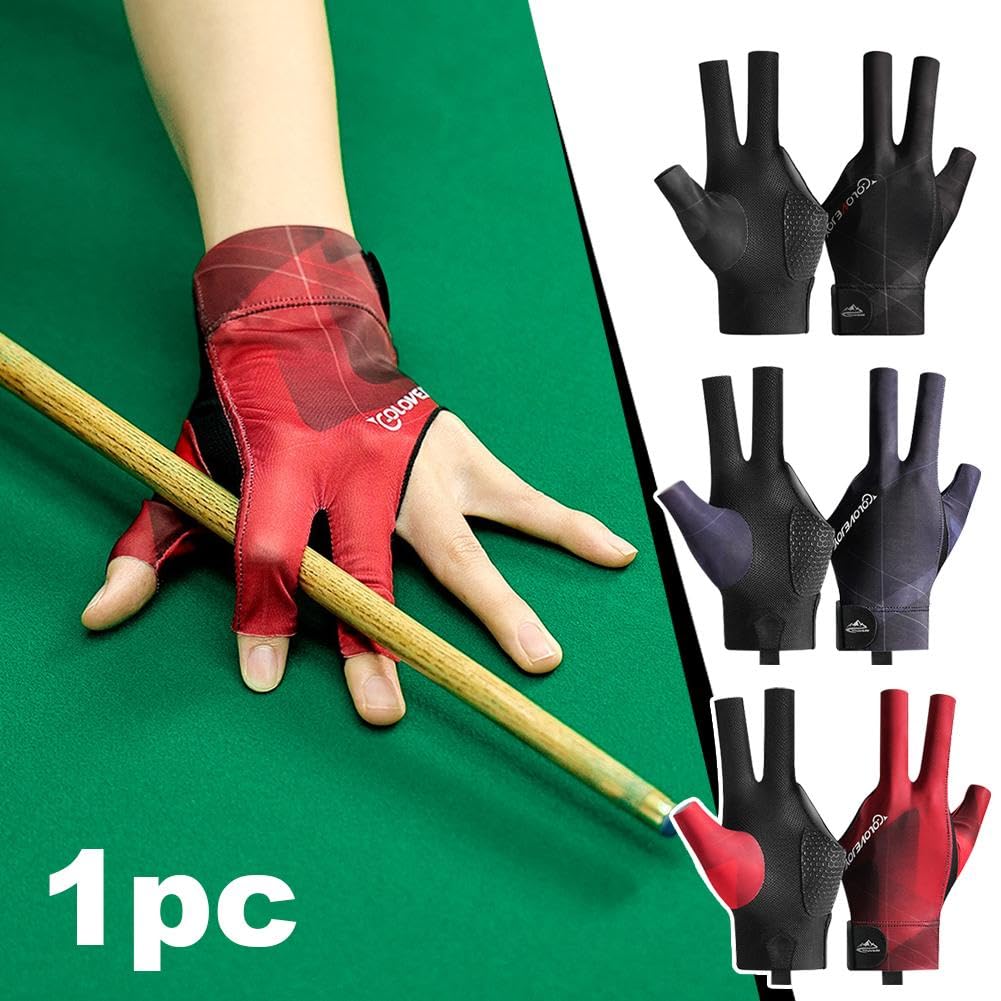 Gant De Billard 3 Doigts Antidérapant Pour Gauchers – Gant Respirant Snooker Et Billard Américain, Adhérence Parfaite