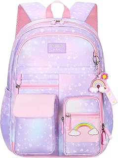 Mochila arco-íris | Mochilas Escolares GranCapacida| Mochilas cor-rosa gradiente para meninas, escola primária, mochila arco-íris, mochila arco-íris para caminhadas, viagens,