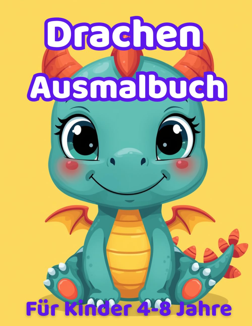 Drachen Ausmalbuch für Kinder 4–8: 28 süße Drachen zum Ausmalen | Malbuch für Jungen & Mädchen