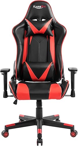 Silla de juegos con respaldo alto, silla de escritorio para oficina en casa, estilo de carreras, cómoda silla de jugador con piel sintética y