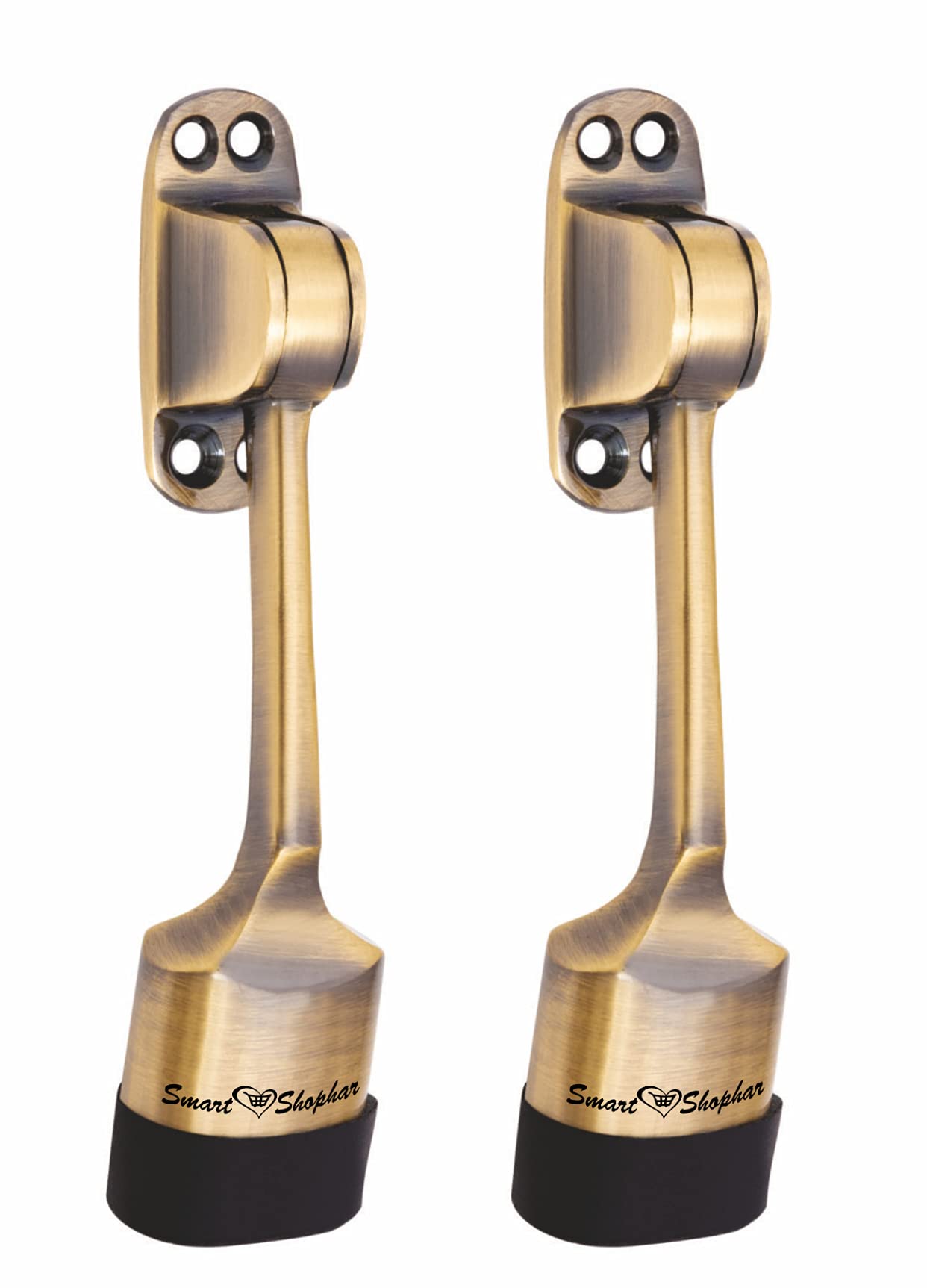 Smart Shophar Brass Vanilla Door Stopper Antique 5 inches, Pack of 2, Door Mounted Rubber Tip Bottom for Home, Office, Bathroom/Slip-Resistant for Tiles, Carpet, Wood or Laminated Floors (B06Y5KX1GT) Amazon Price History, Amazon Price Tracker