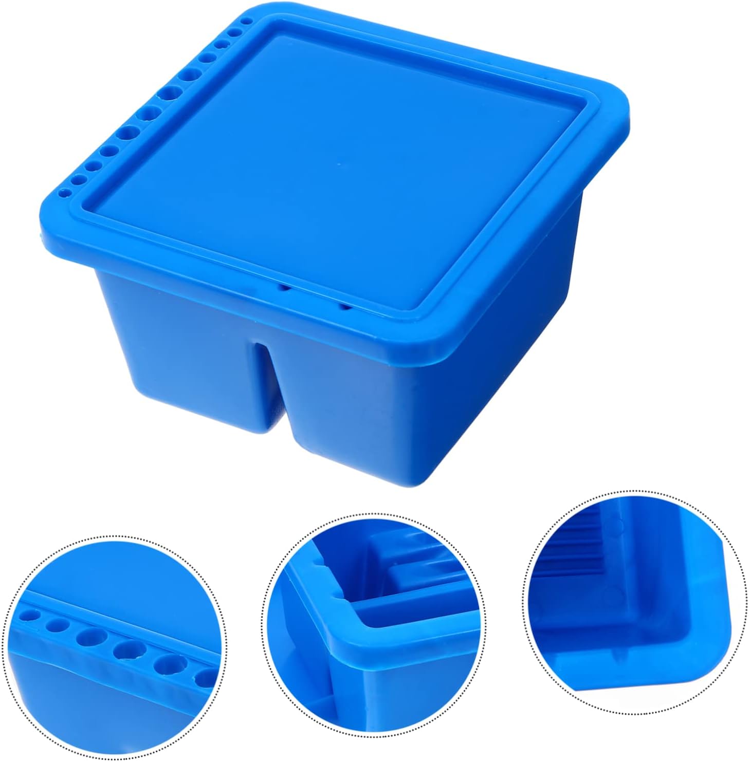 Uonlytech Plastic Paint Brush Basin Artist Brush Holder Pen Washer Holder Cleaning Basin for Watercolor and Oil Paints