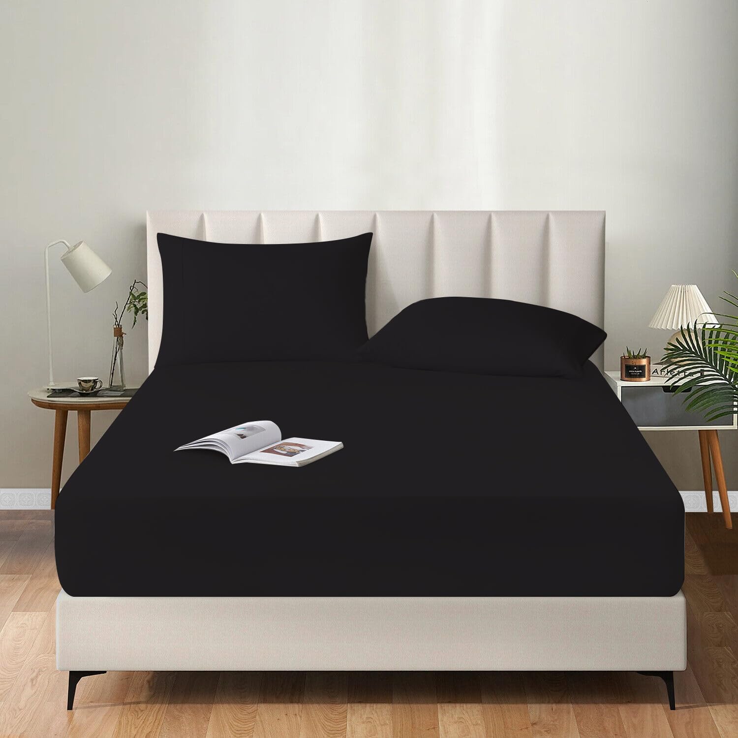 MistyMorning Extra Deep Fitted Sheet 16''/40cm, Egyptian Cotton bed sheets with 200 Thread Count - Image 2