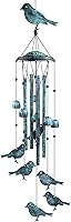 MonsiterQE Bird Wind Chimes Outdoor: 4 Large Aluminum Tubes, Durable S-Hook Hanging Decor for Garden, Patio, Porch, Backyard